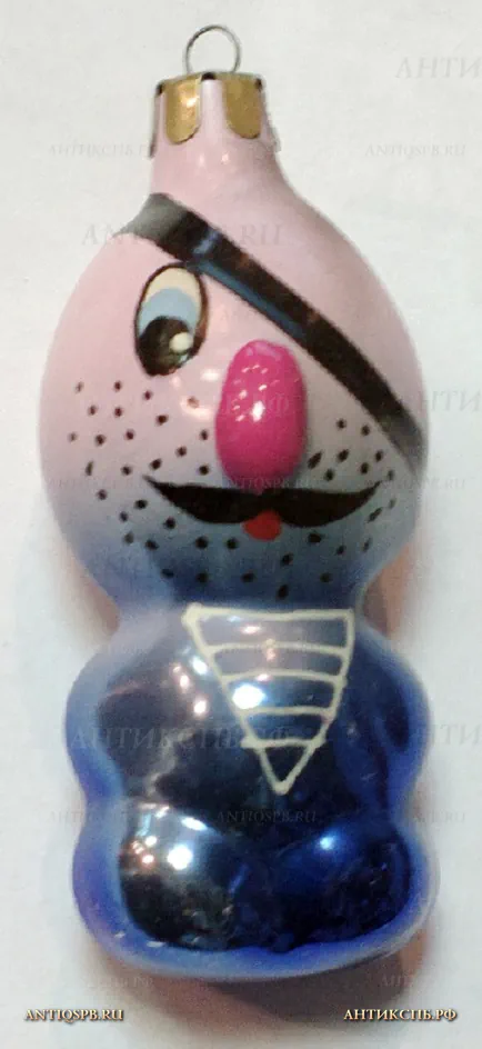 Елочная игрушка стеклянная "Пират". СССР. Вт. пол. ХХ века. №21348.1
